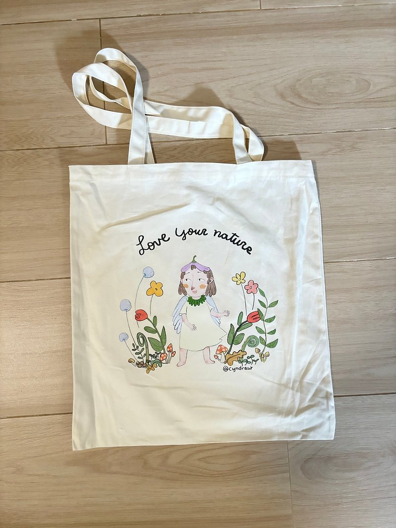 Love nature one-shoulder canvas eco-friendly bag - Messenger Bags & Sling Bags - Cotton & Hemp Multicolor