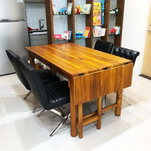 吉迪市 JatiLiving 【吉迪市100%全柚木傢俱】HY108AS1 柚木可延展餐桌 桌子 工作桌