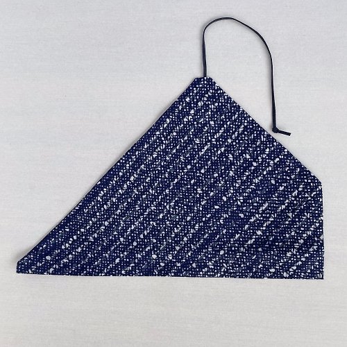 kawamura-sewing 【1点もの】浴衣地の箸袋・カトラリーホルダー -ランダムな網目模様 紺と灰色