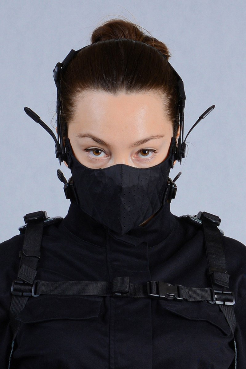 Cyberpunk mask Reusable x-pac cosplay filter mask Techwear mask - 面膜/凍膜/泥膜 - 其他材質 黑色