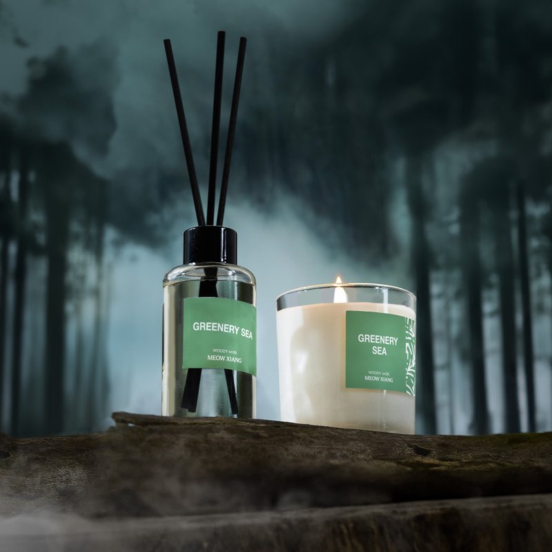 M06 Turquoise Sea of ​​Trees series products/candles/diffuser bottles/fragrance sprays - Candles & Candle Holders - Wax 