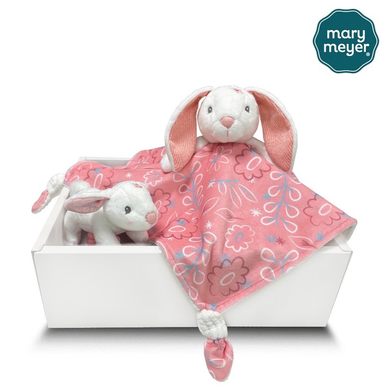 快速出貨【MaryMeyer】貝拉兔經典禮盒(手搖鈴+安撫巾) - 彌月禮盒 - 棉．麻 粉紅色