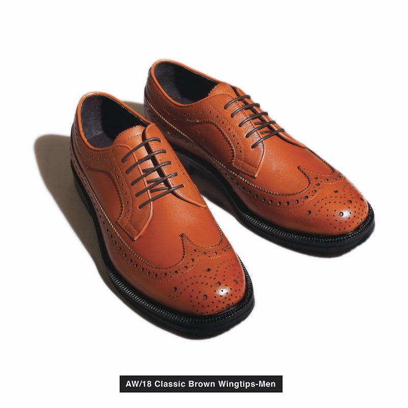 PLACEBO Classic Wingtips - 革靴 メンズ - 革 ブラウン
