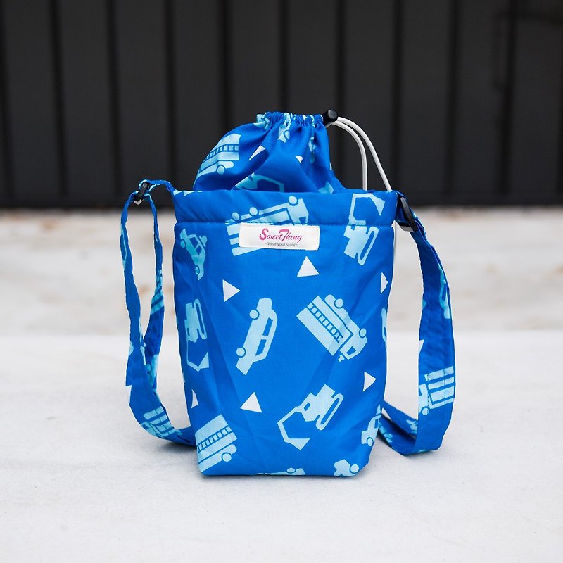 Trolley puff puff fast storage oblique back waterproof water bottle bag-crossbody bag - Backpacks & Bags - Polyester Blue