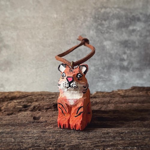 森の動物 | Wu Xiaolang 手作り木彫りキーホルダー/ペンダント