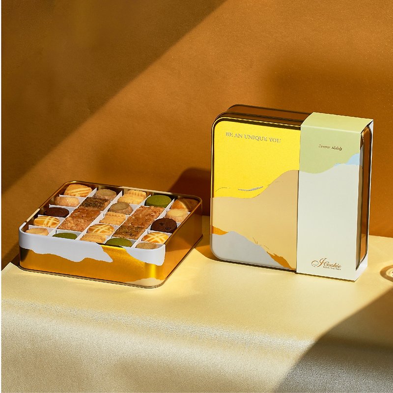 【iCookie私房手作】-綜合小品禮盒(夏戀-檸檬黃)*送小卡 - 蛋糕/甜點 - 紙 金色