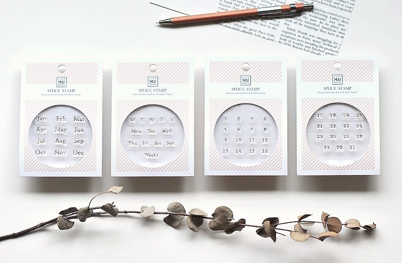 【My Icon Stamp| No.00 The Day Set 】Set of No.1-No.4| Splice Clear Date Stamp - Stamps & Stamp Pads - Silicone Transparent