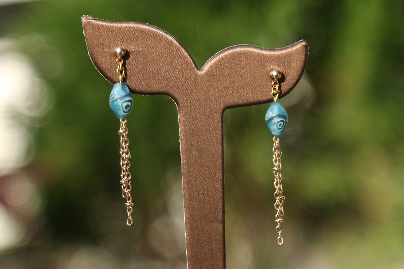 【Series of Crystal】West Asian old handmade coloured glaze earrings