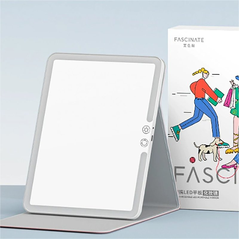 【Free shipping】Fei color resistant travel portable makeup mirror foldable with light household vanity mirror desktop led fill light - Other - Other Materials 