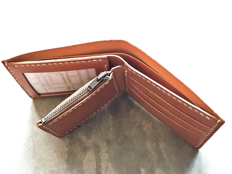 追加購入 - ショートクリップ素材 バッグ 紙幣 分離 しっかり縫製 レザー素材 バッグ 財布 イタリア - 革細工 - 革 カーキ