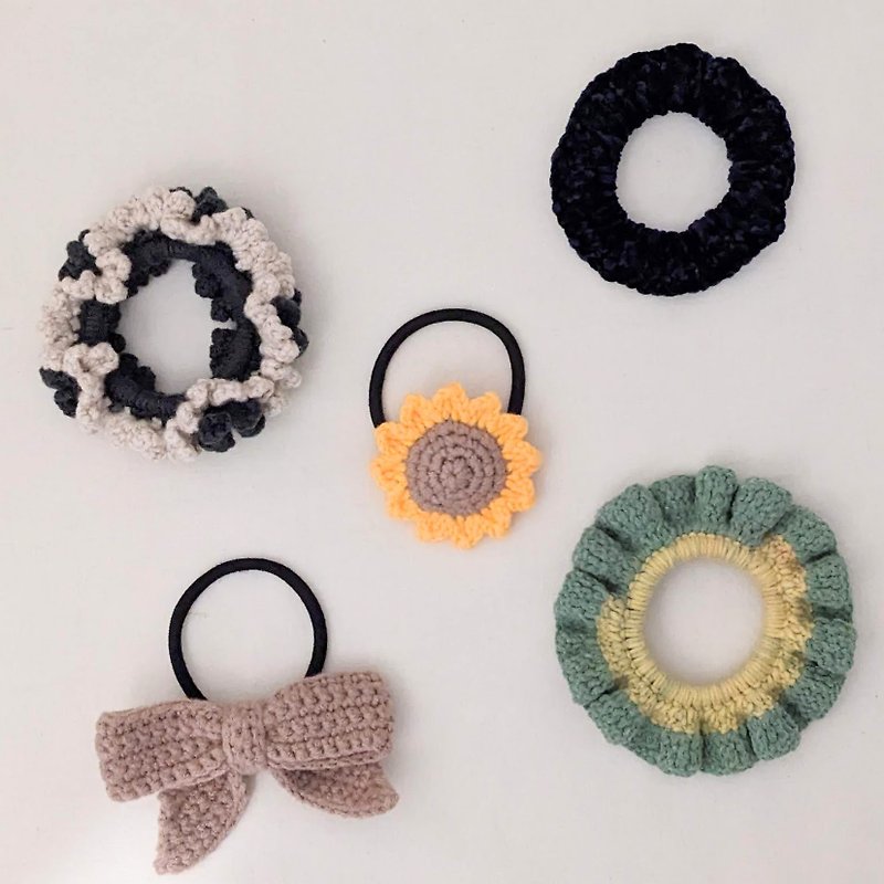 Crochet Hair Ties|Hair Accessories| Scrunchie - เครื่องประดับผม - ผ้าฝ้าย/ผ้าลินิน หลากหลายสี