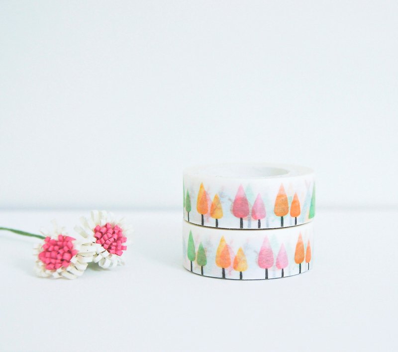 Small scenery and paper tape in one entry - Washi Tape - Paper Multicolor