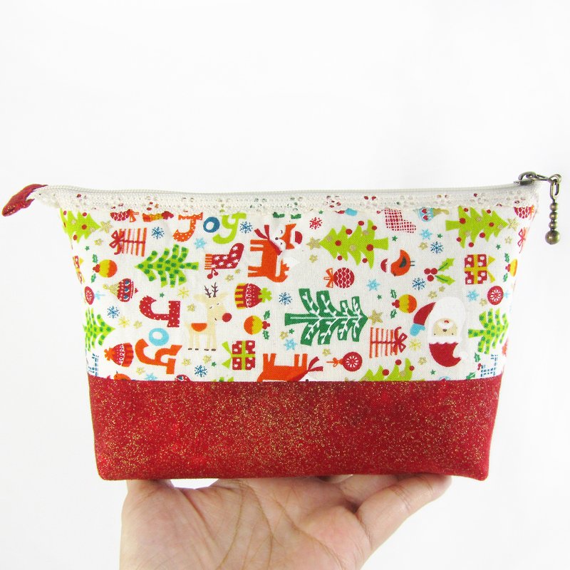 Hand-stitched cosmetic bag and miscellaneous bag-Happy wishes-Mother's Day gift - กระเป๋าเครื่องสำอาง - กระดาษ 