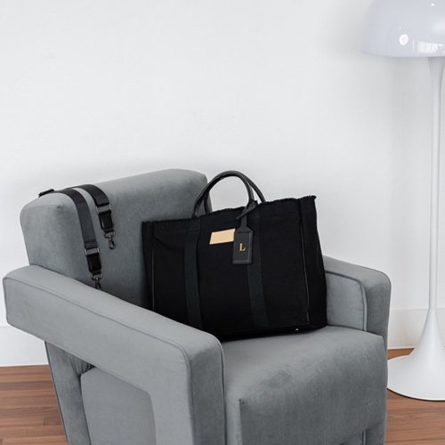 longlastingofficial Daydreaming Oversized Canvas Leather Weekender Bag - Super Black