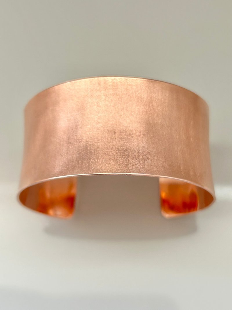 Bangle copper width3 original Matt curb - Bracelets - Other Metals Pink