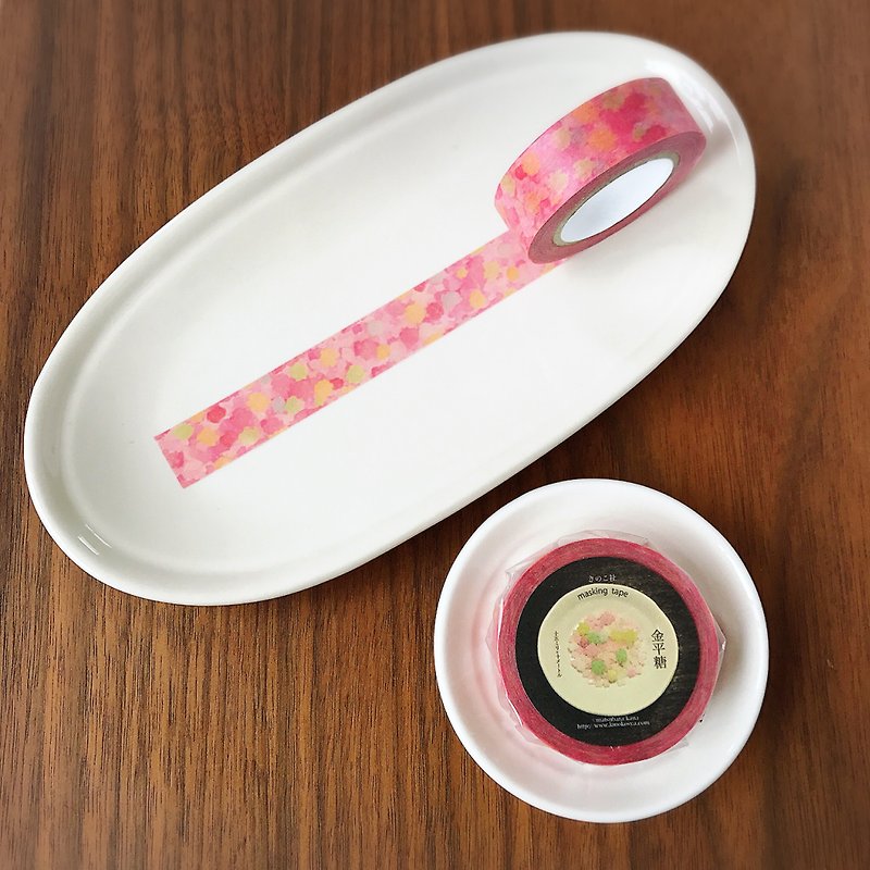 【ボンボン文具店】金平糖マスキングテープ - 紙膠帶 - 紙 粉紅色