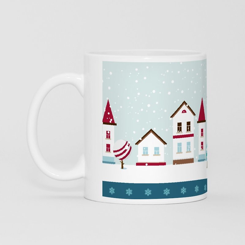 Snow の cats | Mug - แก้วมัค/แก้วกาแฟ - เครื่องลายคราม สีน้ำเงิน