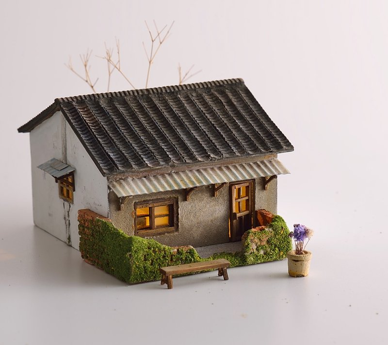 Creation of old Cement house--courtyard bungalow - Items for Display - Cement Brown