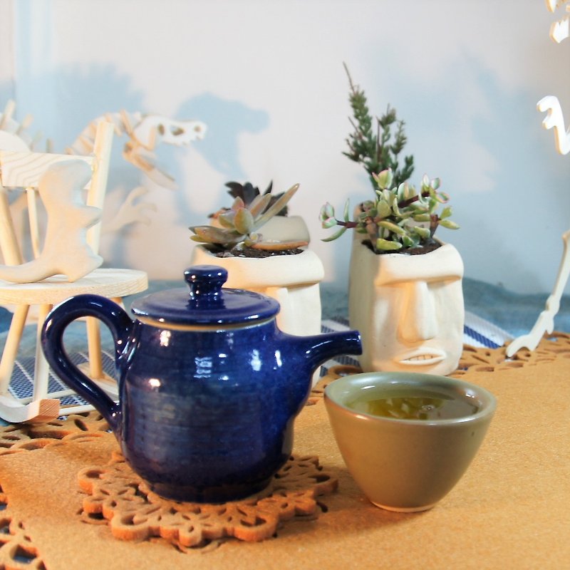 鈷藍星空壺-容量約150ml - 茶壺/茶杯/茶具 - 陶 藍色