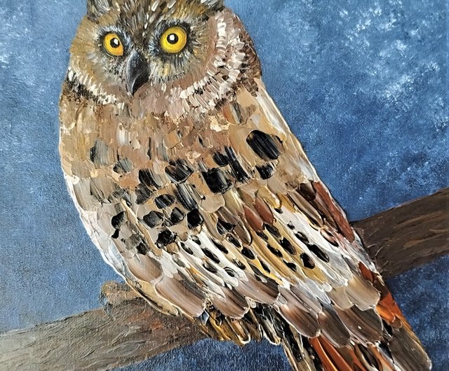 作品 : owl 絵 絵画 梟 フクロウ ふくろう 鳥 アニマル カラフル