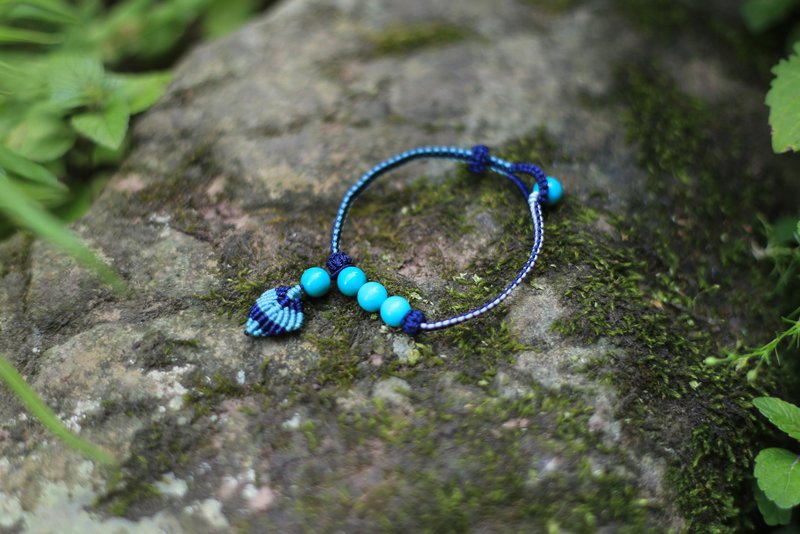 Chunqiu Original | Qingluan | Turquoise Handmade Kumihimo Bracelet | Natural Turquoise - Bracelets - Semi-Precious Stones Blue