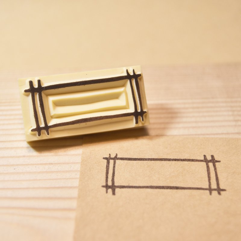 Decorative dialog box <#> handmade rubber stamp - ตราปั๊ม/สแตมป์/หมึก - ยาง สีกากี