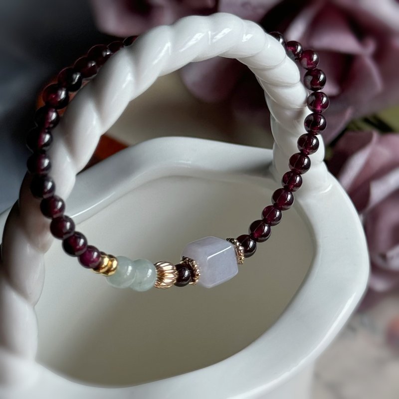 AZ-Light of Dawn Purple Teeth Black Jadeite Bracelet - Bracelets - Gemstone 