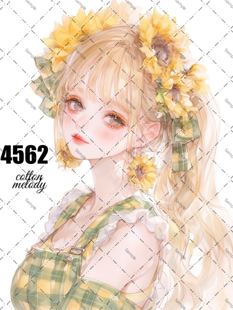 original sticker no.4562 人物ステッカー オリジナルステッカー オリジナル人物ステッカー 装飾ステッカー cotton melody - 貼紙 - 紙 