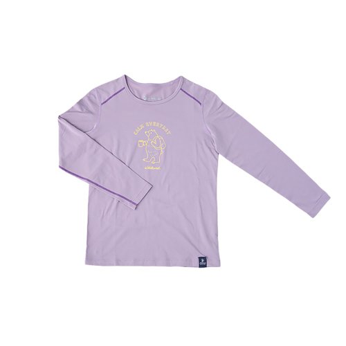 Wildland荒野戶外 【Wildland 荒野】輕能量纖維親膚保暖衣 中童 0B12666-59 芋紫色