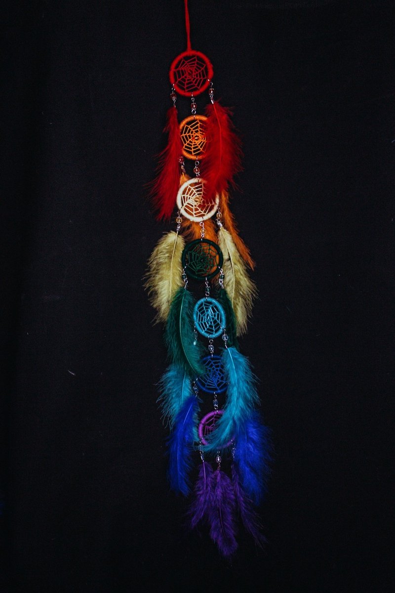 Handmade Dreamcatcher - 【Chakra (Spider Web)】 - Items for Display - Other Materials Multicolor