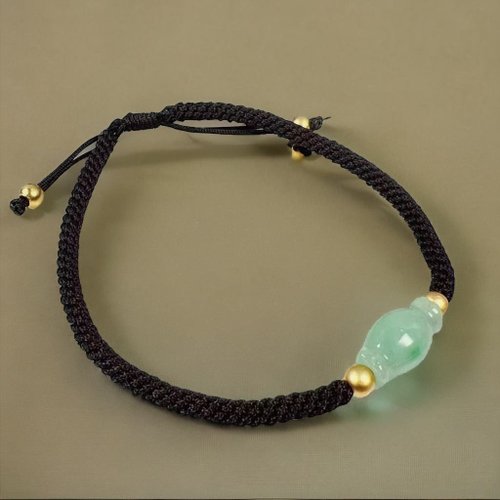 瓔珞珠寶盒 E.L.Jewelry Box 飄綠花翡翠糖果編織手鍊 | 天然緬甸玉A貨翡翠 | 送禮