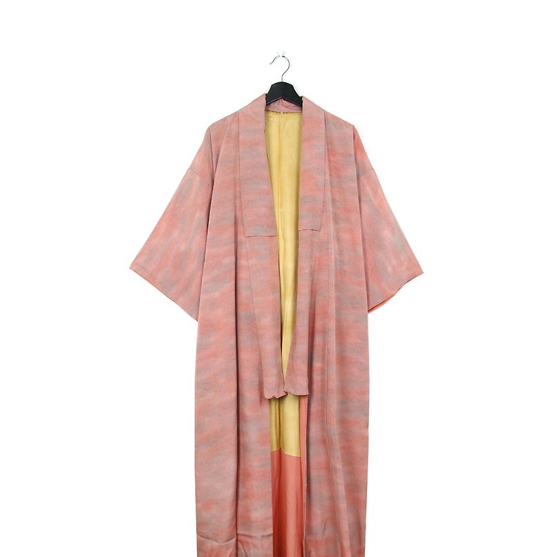 Back to Green-Japan brought back kimono berry color/vintage kimono - One Piece Dresses - Silk 