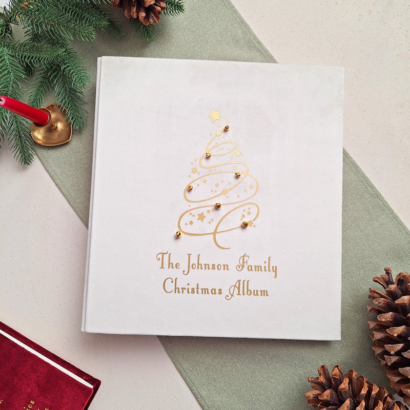 Handmade 5x7 Christmas Slip In Photo Album, Burgundy Red Noel Album - 相簿/相本 - 紙 