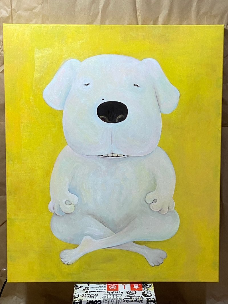 Original dog oil painting W60.5*H72.5cm - ของวางตกแต่ง - สี 