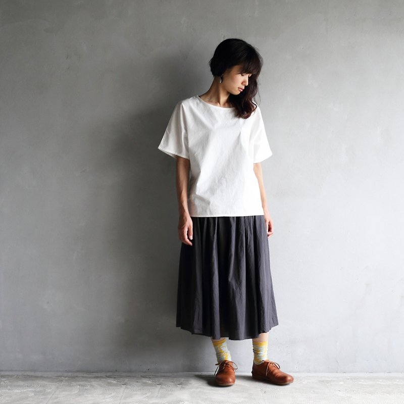 Seamless short-sleeved organic cotton cut, unisex size 1 - เสื้อผู้หญิง - ผ้าฝ้าย/ผ้าลินิน ขาว