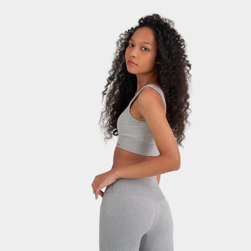 DOUX - Moi Concrete Grey Sports Bra - Women's Underwear - Eco-Friendly Materials Gray