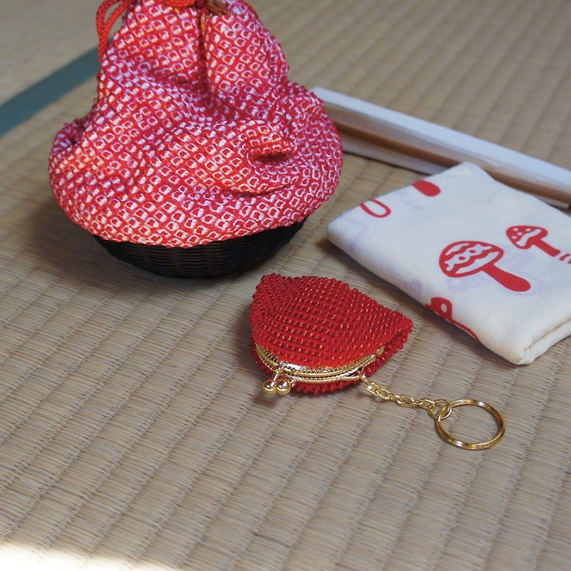 Ba-ba handmade ☆ seedbeads crochet coinpurse (No.547) - กระเป๋าใส่เหรียญ - วัสดุอื่นๆ สีแดง