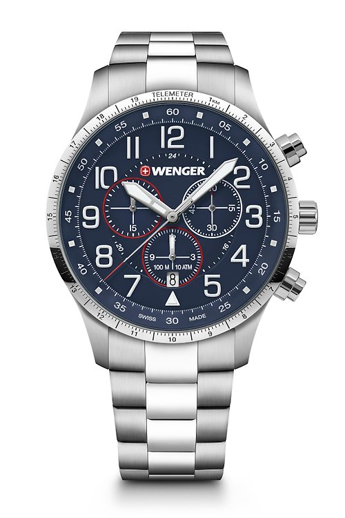 WENGER Wenger Attitude Sport系列-三眼計時飛行腕錶