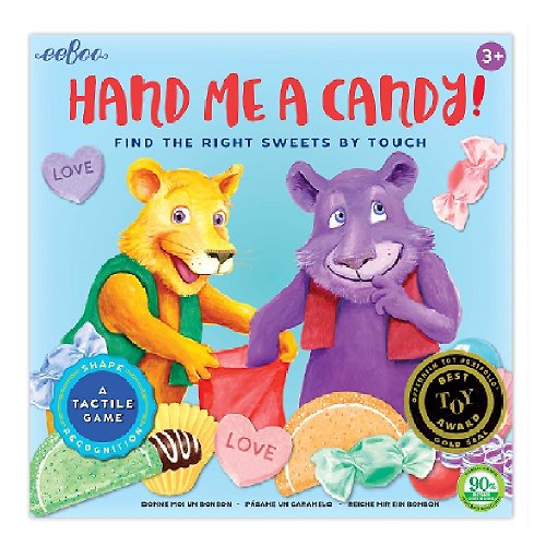 eeBoo 台灣總代理 eeBoo桌遊系列-Hand me a candy game給我一顆糖糖 -形狀認知遊戲