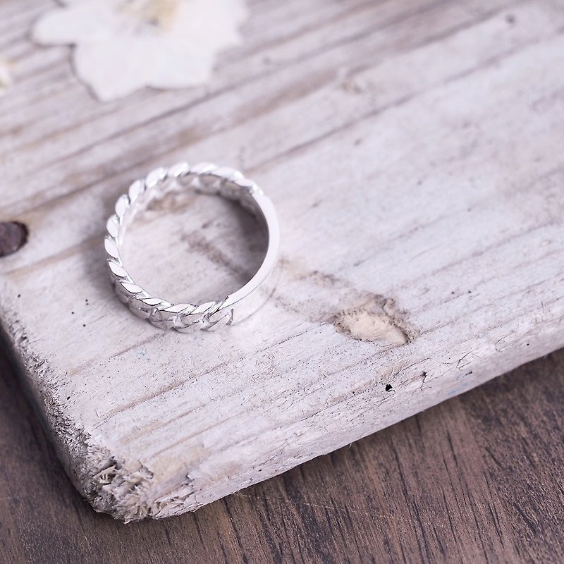Double-sided chain ring Silver 925 - แหวนทั่วไป - โลหะ สีเงิน