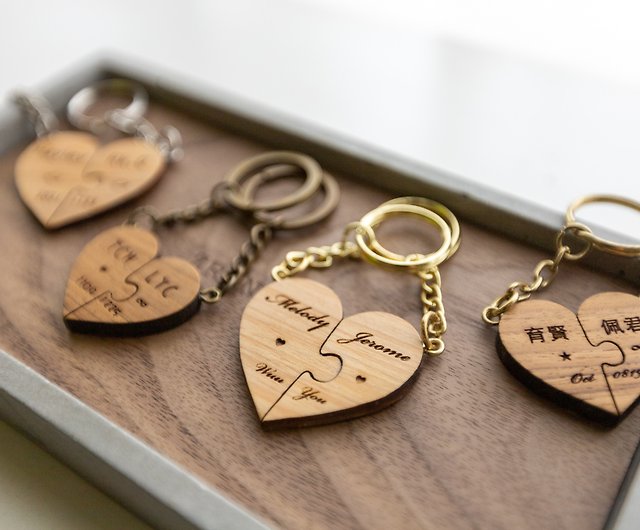 Personailzed Love Keychains,custom Keychain Engraved,wood Key