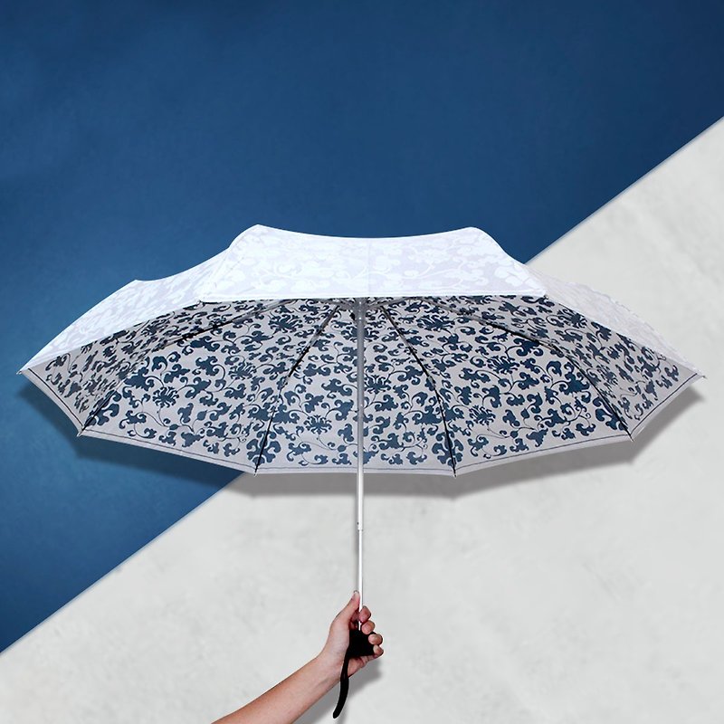 雨で色が変わる傘│国立故宮博物院│折りたたみ - 傘・雨具 - その他の化学繊維 ブルー