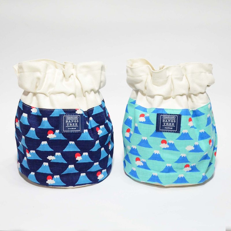 :: Liuhai Tree :: Side Bucket Bag_Fuji Mountain (in stock) - Messenger Bags & Sling Bags - Cotton & Hemp Blue