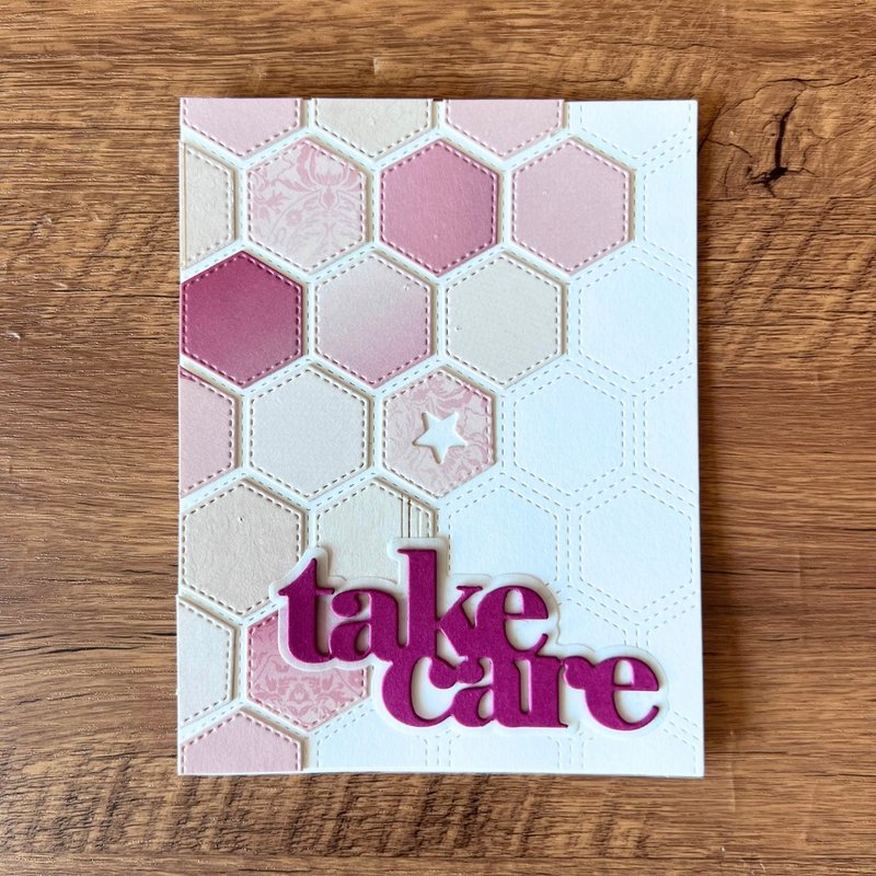 take care 【惜物再生篇】 瓷磚拼貼 粉紅色 多用途卡 - 卡片/明信片 - 紙 粉紅色