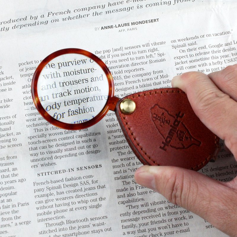 3.8x/11.2D/40mm Taiwan-made leather holster portable magnifying glass【A039】 - Other - Glass Brown