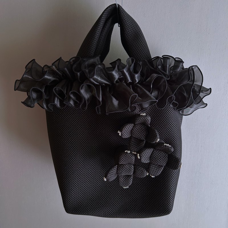 bouquet bag - 手提包/手提袋 - 聚酯纖維 黑色