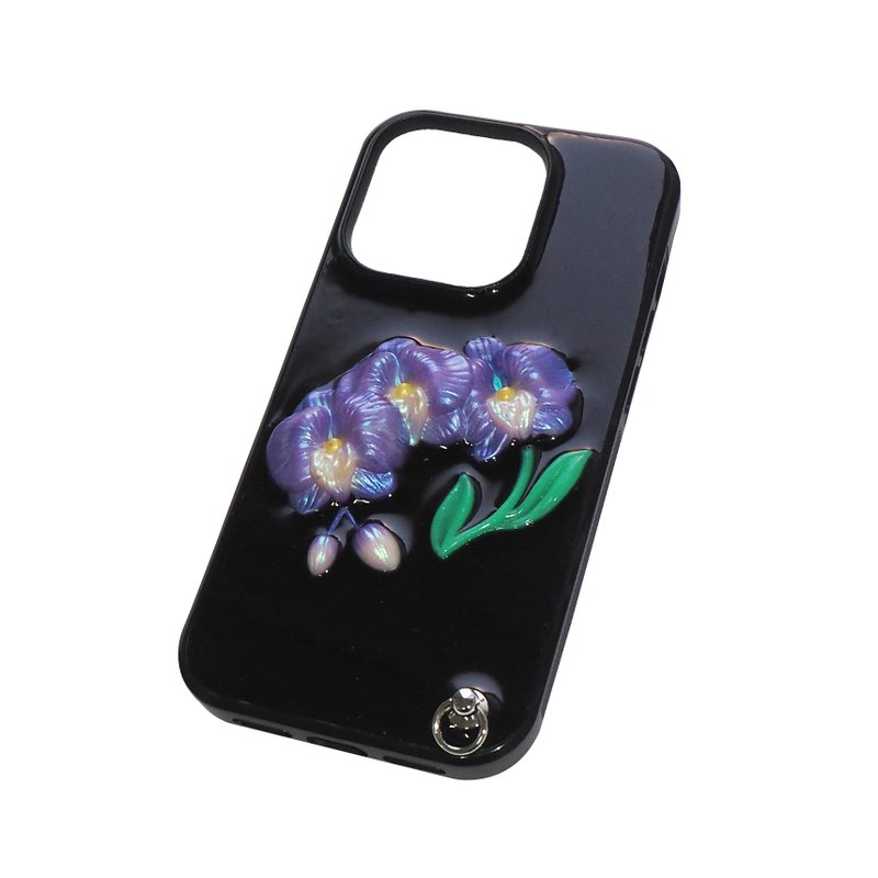 soft bloom handmade resin phonecase | orchid - 手機殼/手機套 - 塑膠 黑色