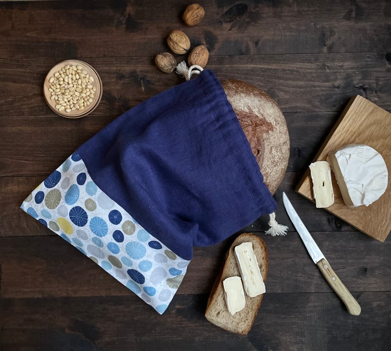 Linen Reusable Drawstring Sourdough Bread Bag, Cottage Style, Gift for Mom - ขวดใส่เครื่องปรุง - ลินิน สีม่วง