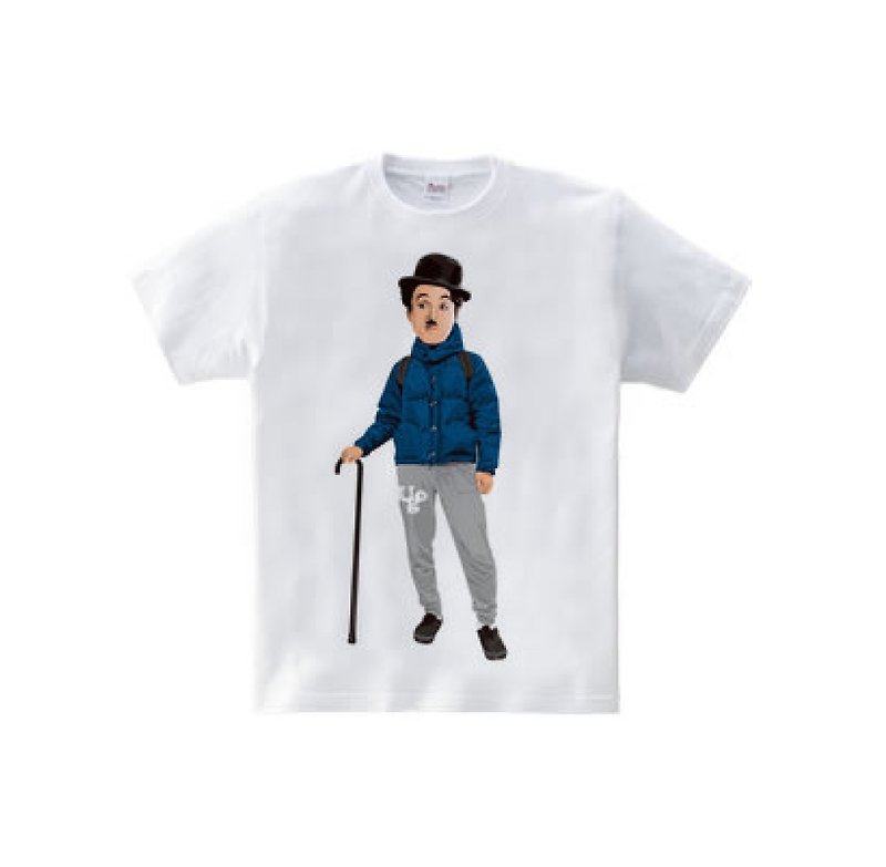 Outdoor Chaplin (5.6oz T-shirt) - สเวตเตอร์ผู้ชาย - ผ้าฝ้าย/ผ้าลินิน ขาว