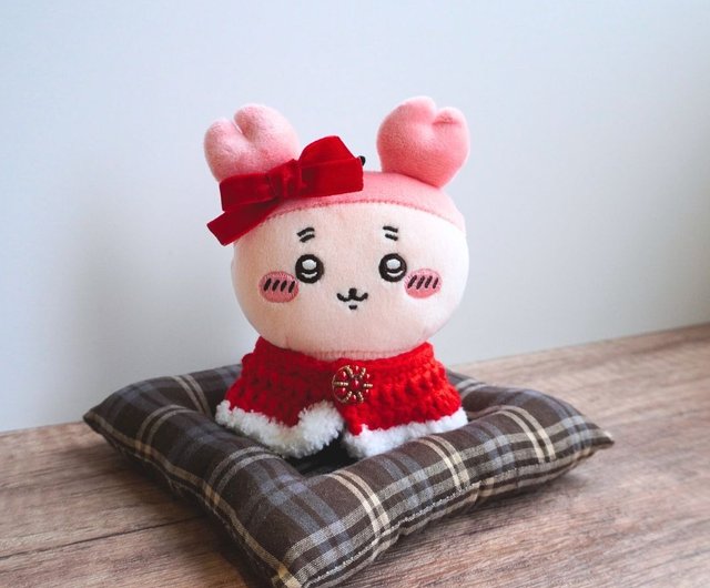 おすわり ぬい服 ショルダー チェック 13cm ②白 赤 いちご 10cmぬい推奨サイズ】さくらんぼ 推し活 ぬいぐるみ ぬい活 ぬい